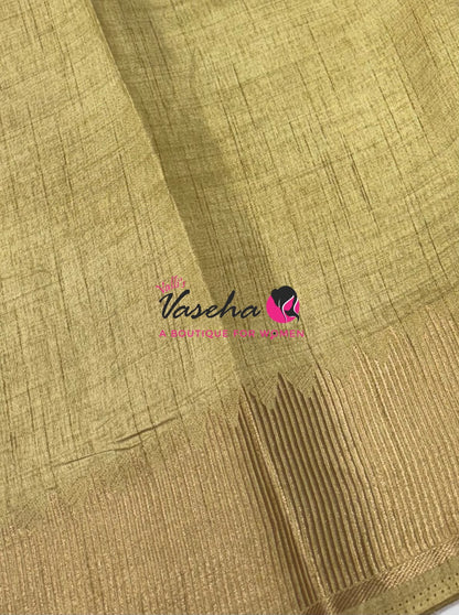 Semi Tussar Silk Saree | Creamish Gold  Shade |VVSTS051
