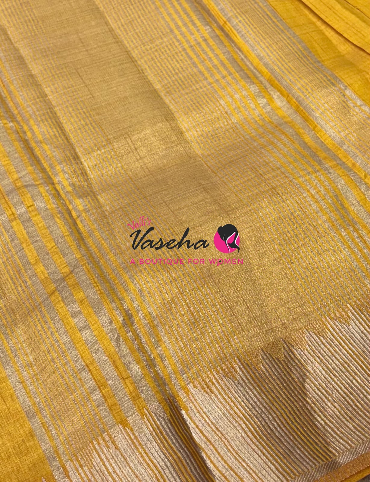 Semi Tussar Silk Saree | Yellow Shade |VVSTS051