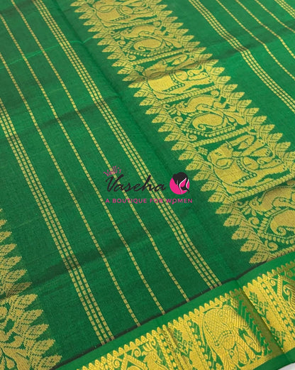 Semi Silk Cotton Saree - Checked Pattern with Butta  - VVSSC013