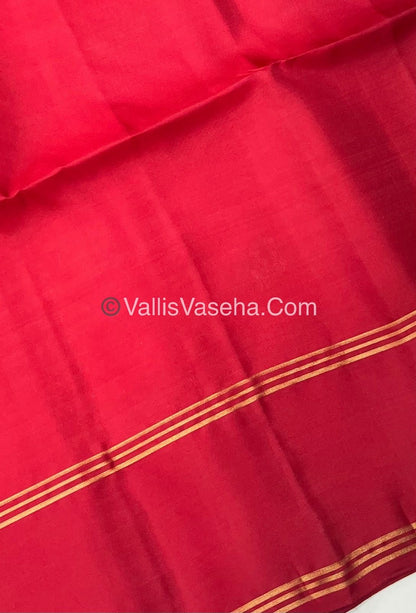 Pure Soft Silk Saree - Orange & Red - VVPSS062