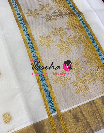 Kerala Cotton Saree - VVKCS031