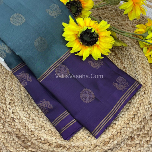 Half Mix - Pure Soft Silk Saree - Long Retta Petta Border with Butta - VVPSS076