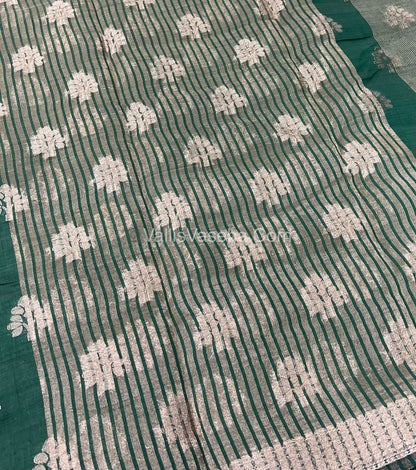 Semi Tussar Silk Saree - Green Shade - VVSTS009