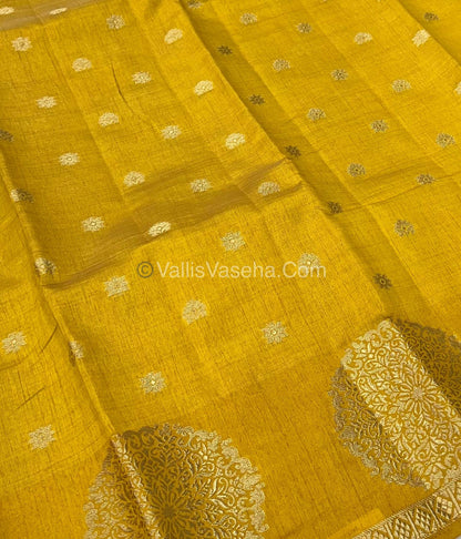 Semi Tussar Silk Saree - Mustard Yellow shade - VVSTS035