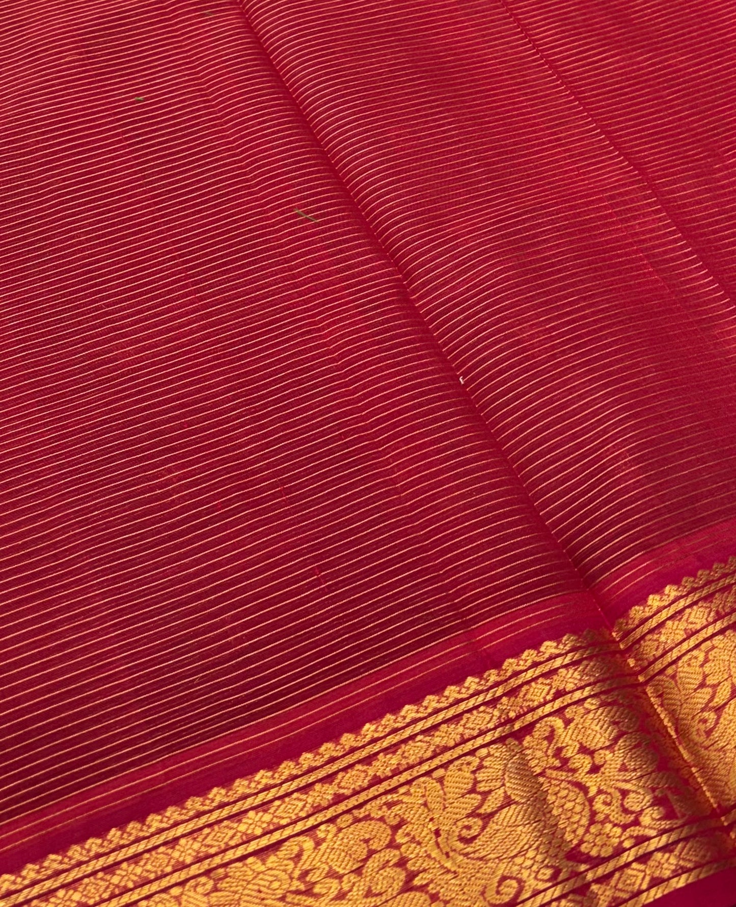 Pure Silk Cotton Sarees - Vairavoosi Lines - Green With Red Shade - VVPSC006