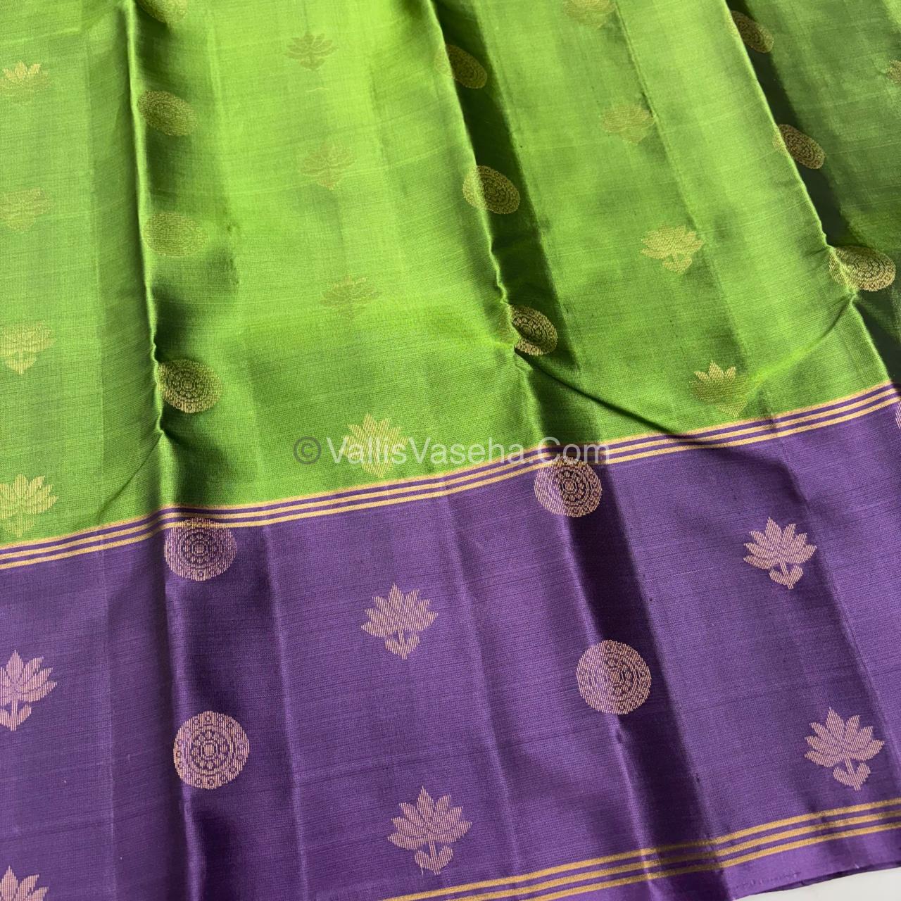 Half Mix - Pure Soft Silk Saree - Long Retta Petta Border with Butta - VVPSS050