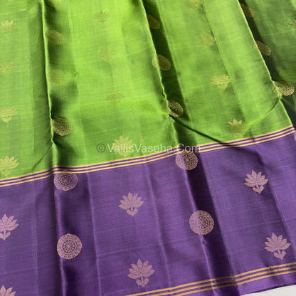 Half Mix - Pure Soft Silk Saree - Long Retta Petta Border with Butta - VVPSS050