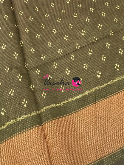 Art Tussar / Art Silk - Maroon & Green  Shade - VVATS006