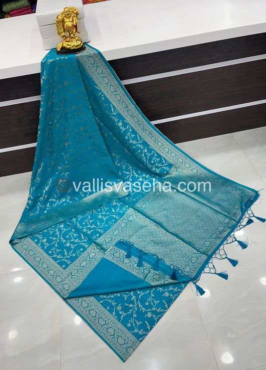 Banarasi - Heritage Silk - Semi Kathan Silk - Light Blue Shade- VVBHS001