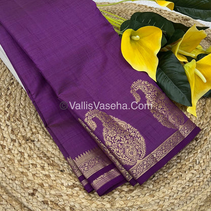 Semi Tussar Silk - Small Mango - Purple Shade - VVSTS002