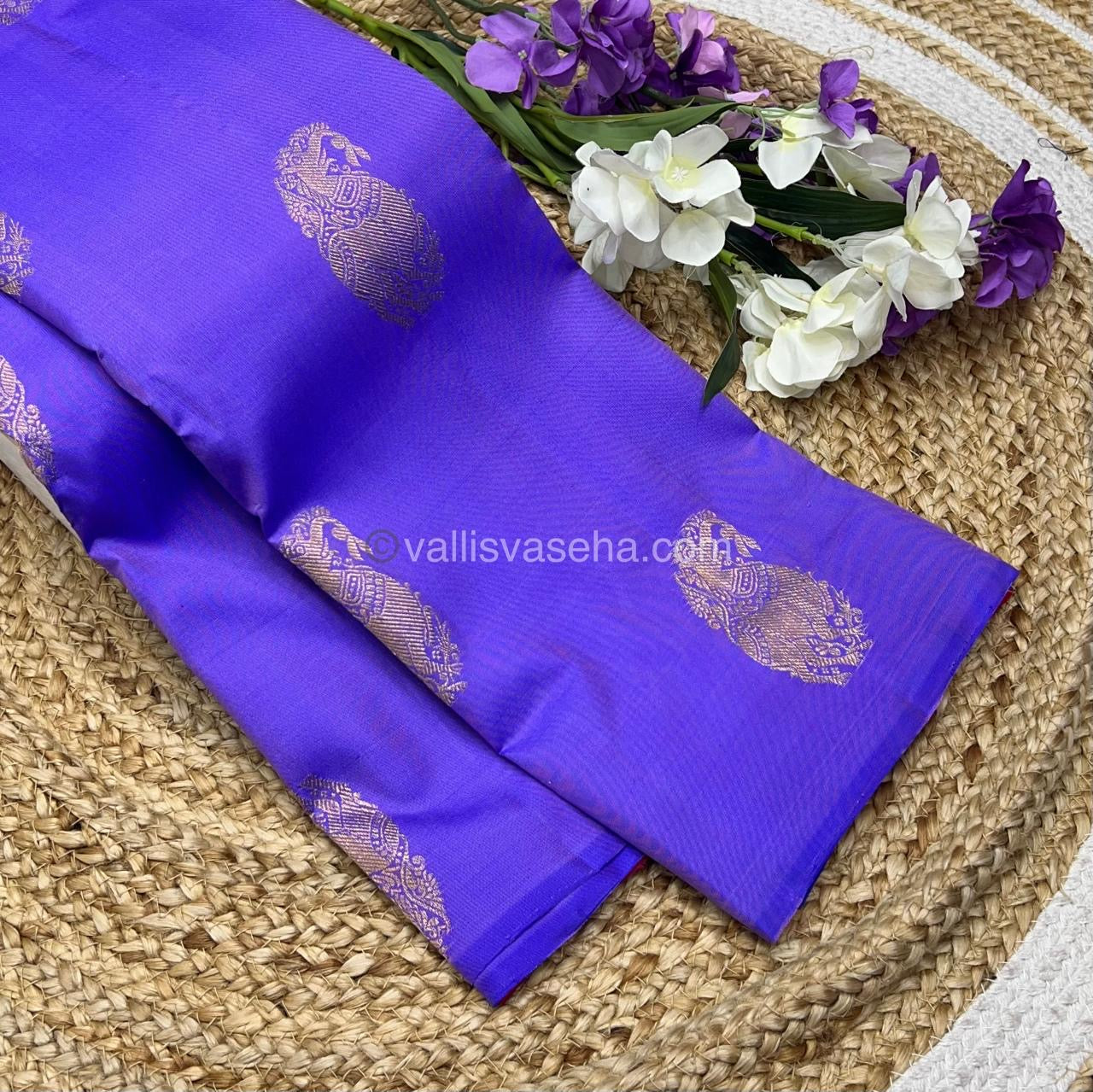 Pure Kanchipuram Silk Saree - Lavender (Light Purple) with Pink - VVPS005