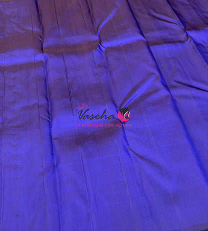 Pure Kanchipuram Silk Saree - Violetish Blue Shade - VVPS054