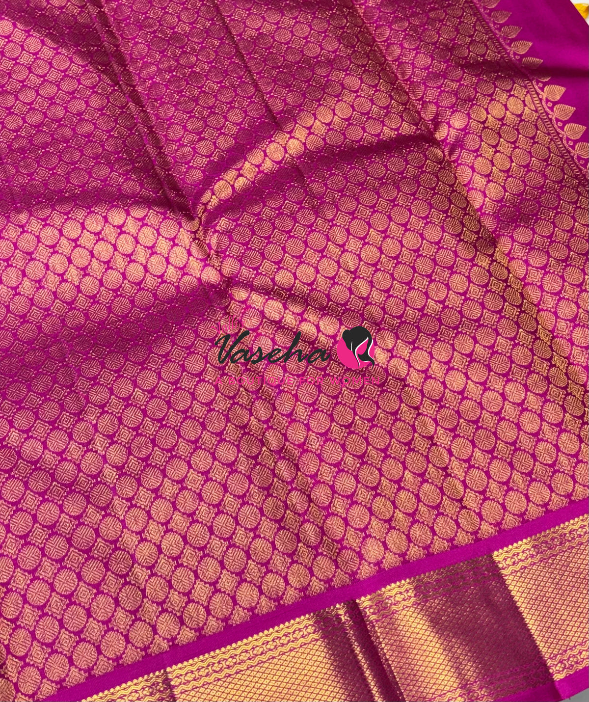 Pure Kanchipuram Silk Saree | Pazhum Pazhamum Checks |VVPS017