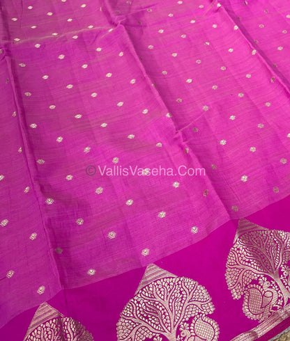 Semi Tussar Silk Saree - Pink  shade - VVSTS036