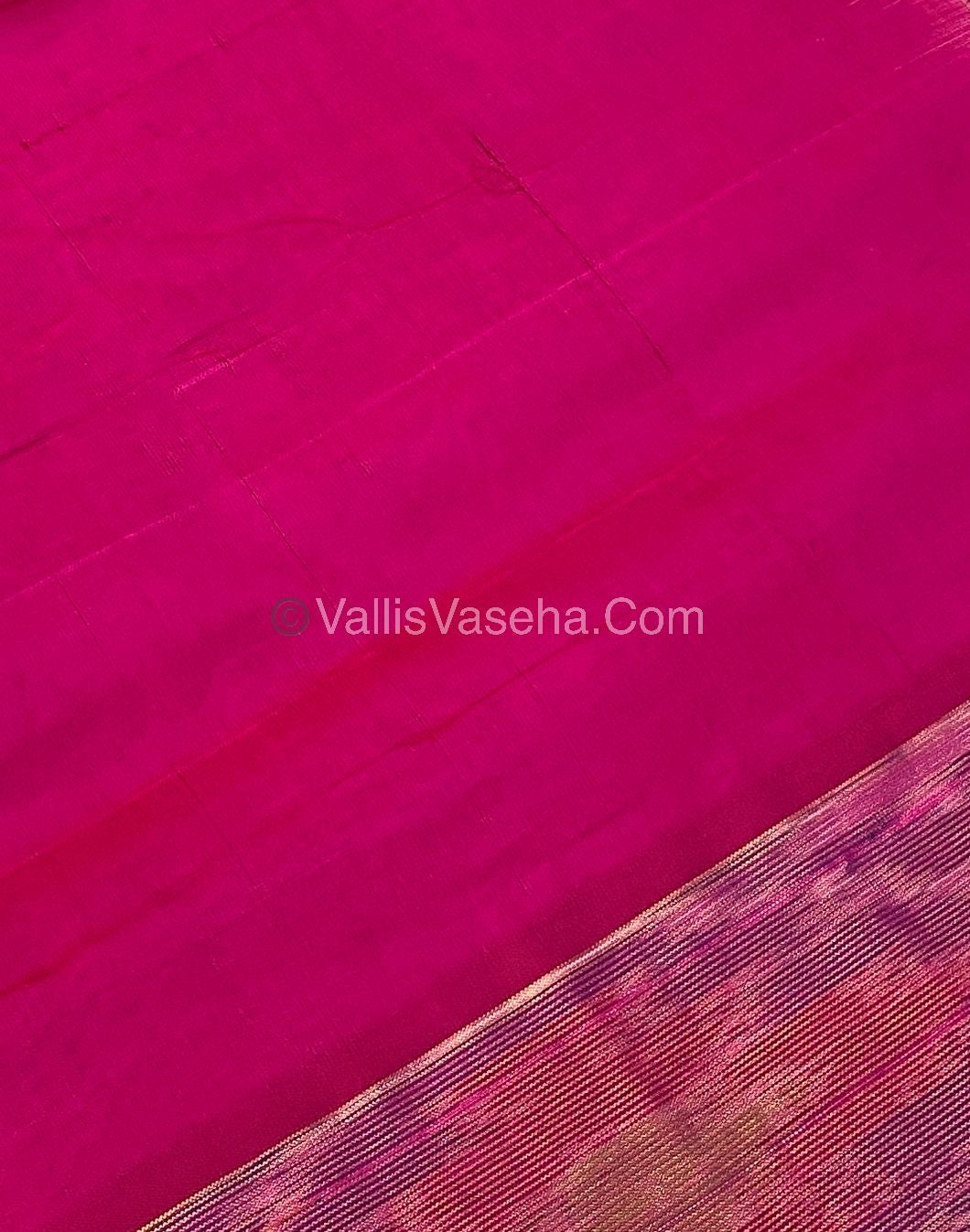Semi Silk Cotton Saree - Yellow & Pink - VVSSC001