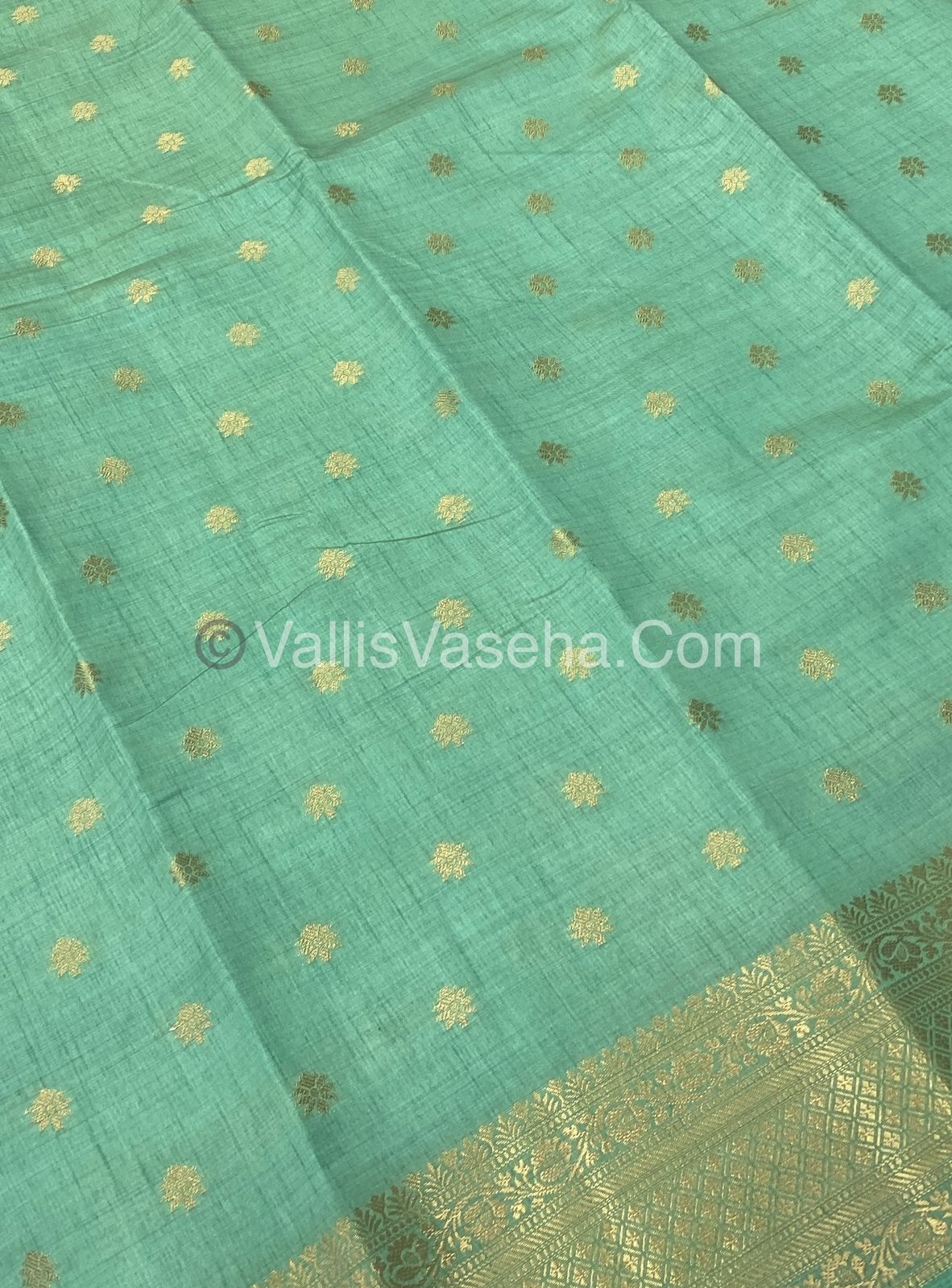 Semi Tussar Silk  - Pastal Green Shade  - VVSTS013