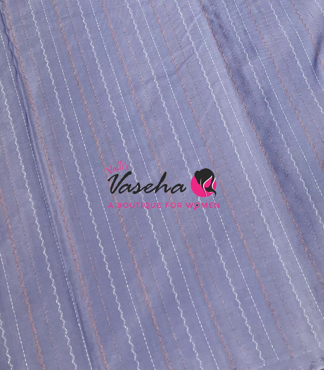 Semi Silk Saree - Zig Zag Vairavoosi Lines Style - VVSS003