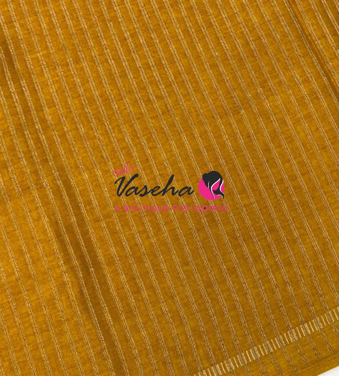 Semi Matka Tussar Silk Saree | Double Blouse | Yellow Shade |VVSTS052