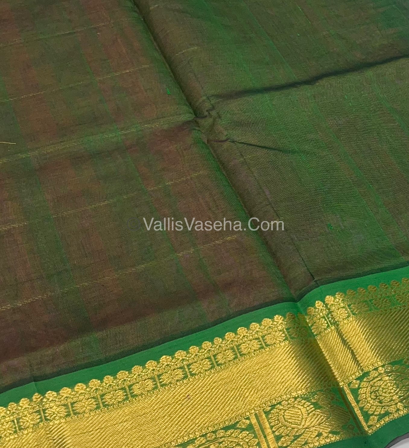 Pure Silk Cotton Saree - Mayil & Chakkaram Design -  Pink With Green Shade - VVMC001