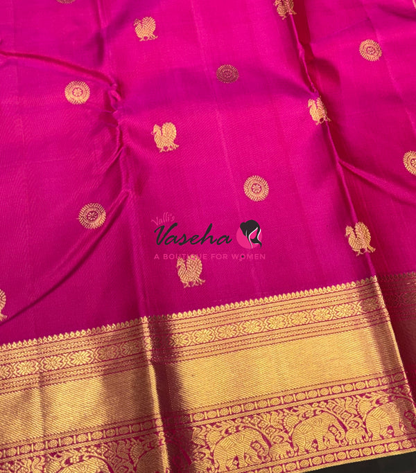 Pure Kanchipuram Silk Saree - Pink Shade  - VVPS067