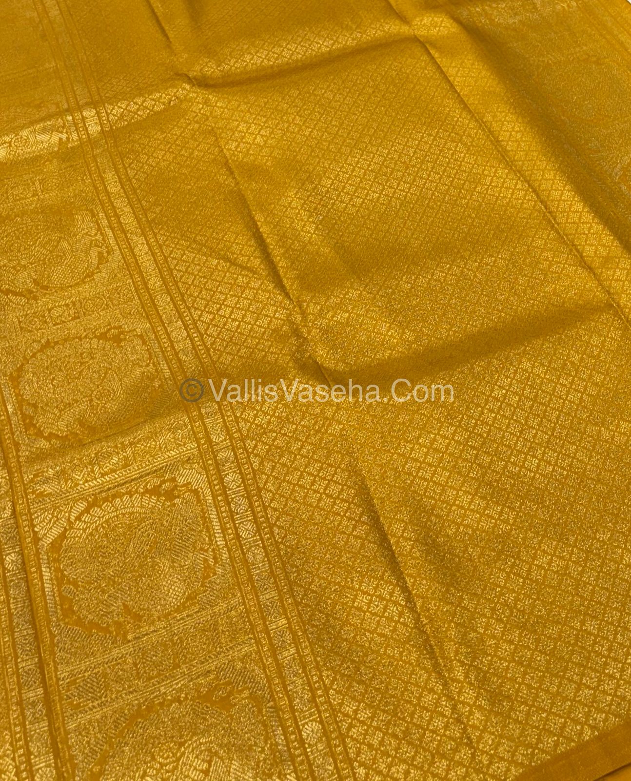 Semi Soft Silk - Border less - Yellow Shade -VVSSS026