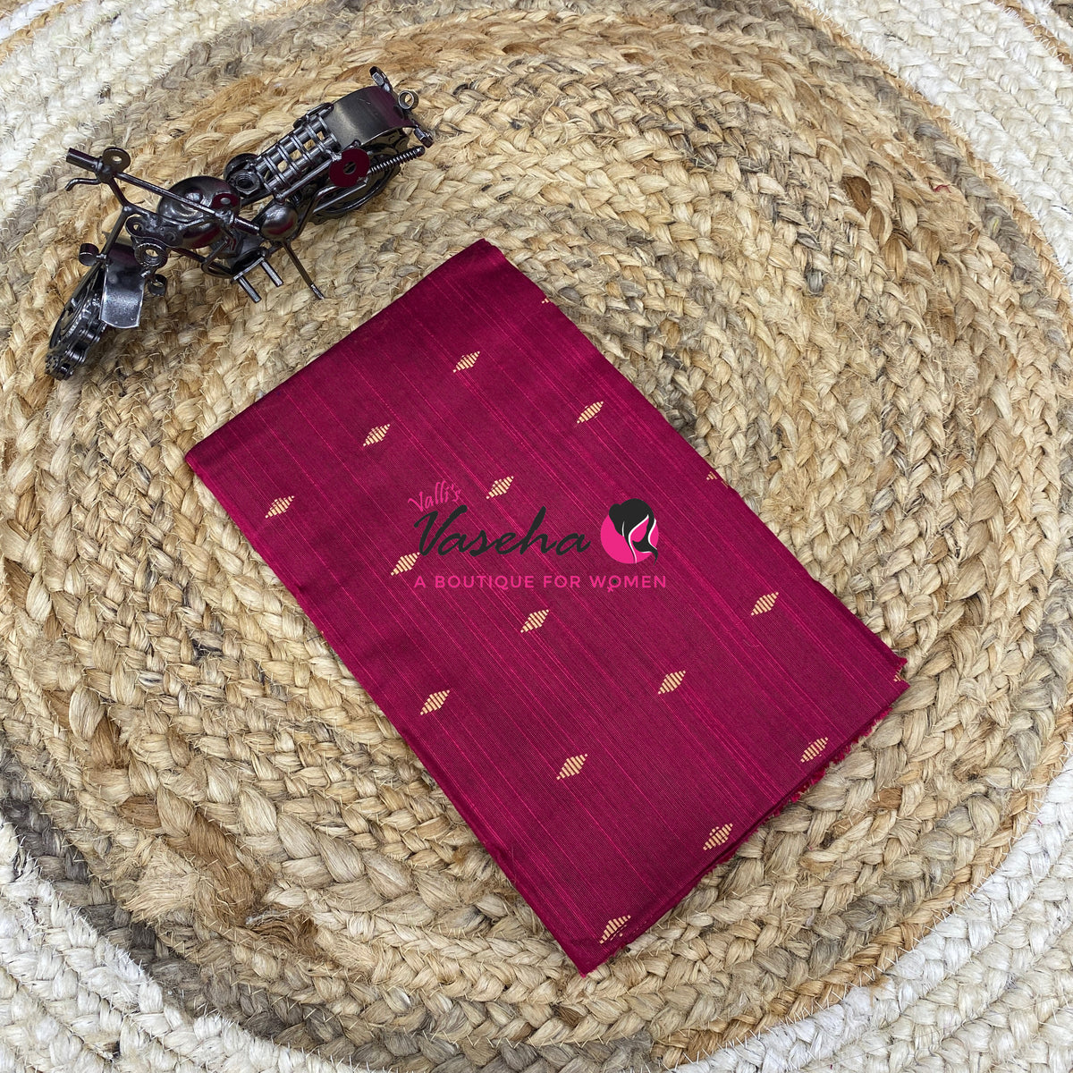 Blouse Bit - Pack Of 10pcs - Assorted- Dark - Semi Raw Silk - Thread Butta - 1 mtr - VVBB006