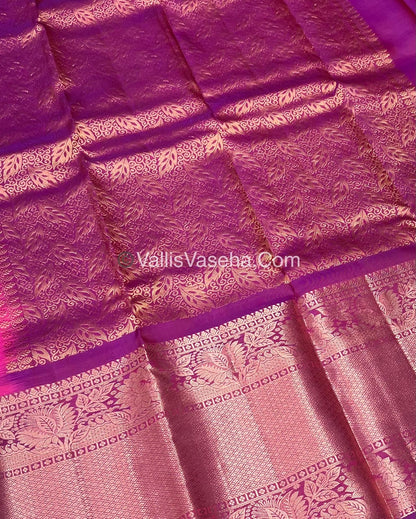Half Mix - Pure Soft Silk Saree - Pink & Purplish Pink Shade - VVPSS031