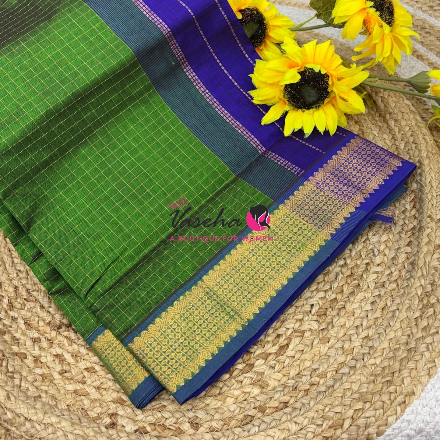 Pure Silk Cotton Saree - Zari Checks - VVCSC001