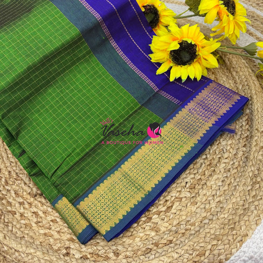 Pure Silk Cotton Saree - Zari Checks - VVCSC001