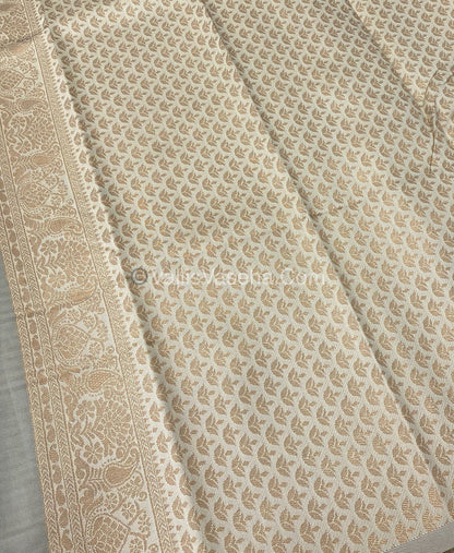 Kanchi Semi Silk - Yellow with Cream VVKSS001