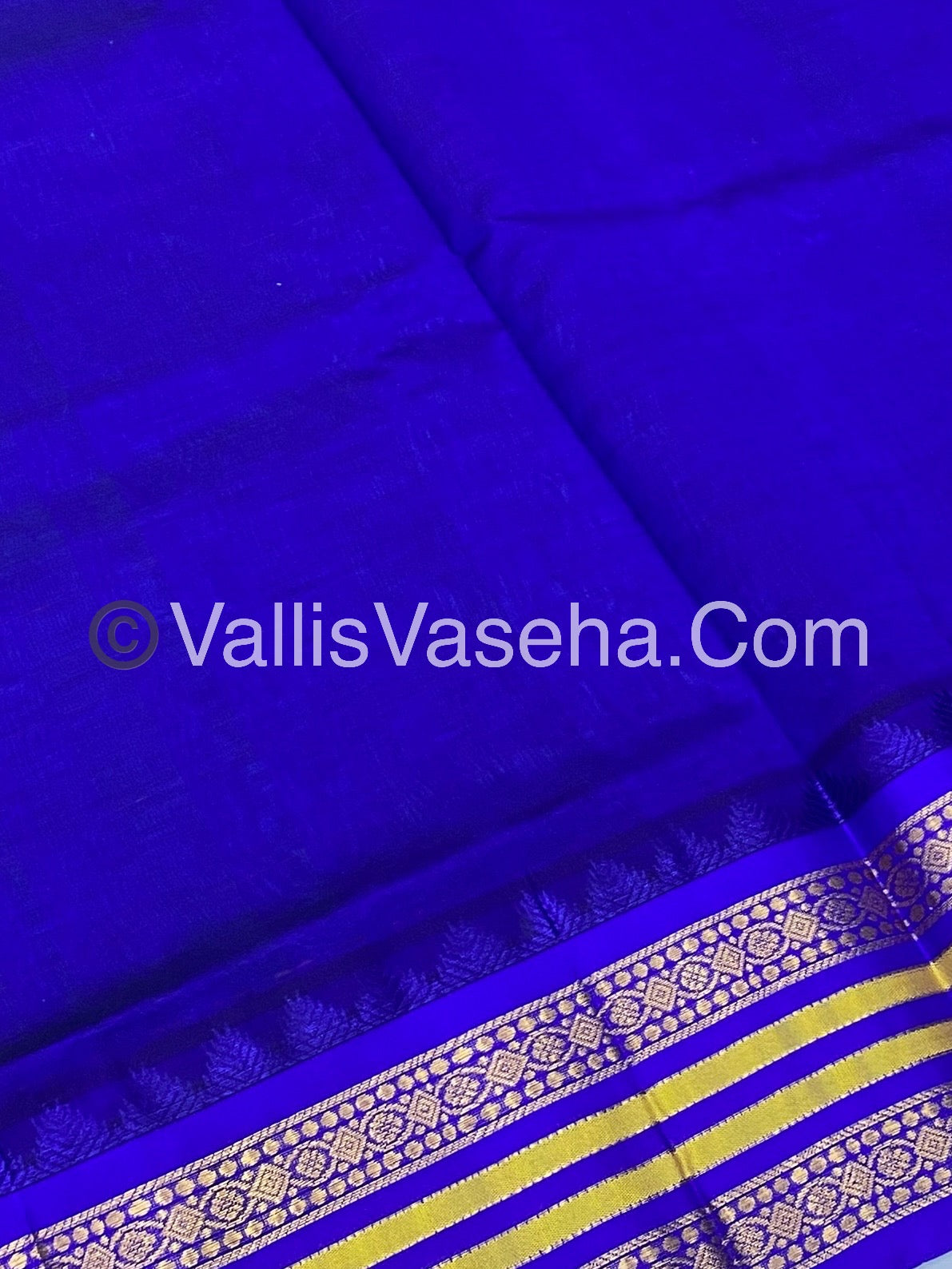 Korvai Silk Cotton - Blue Shade with Blue - VVKSC012