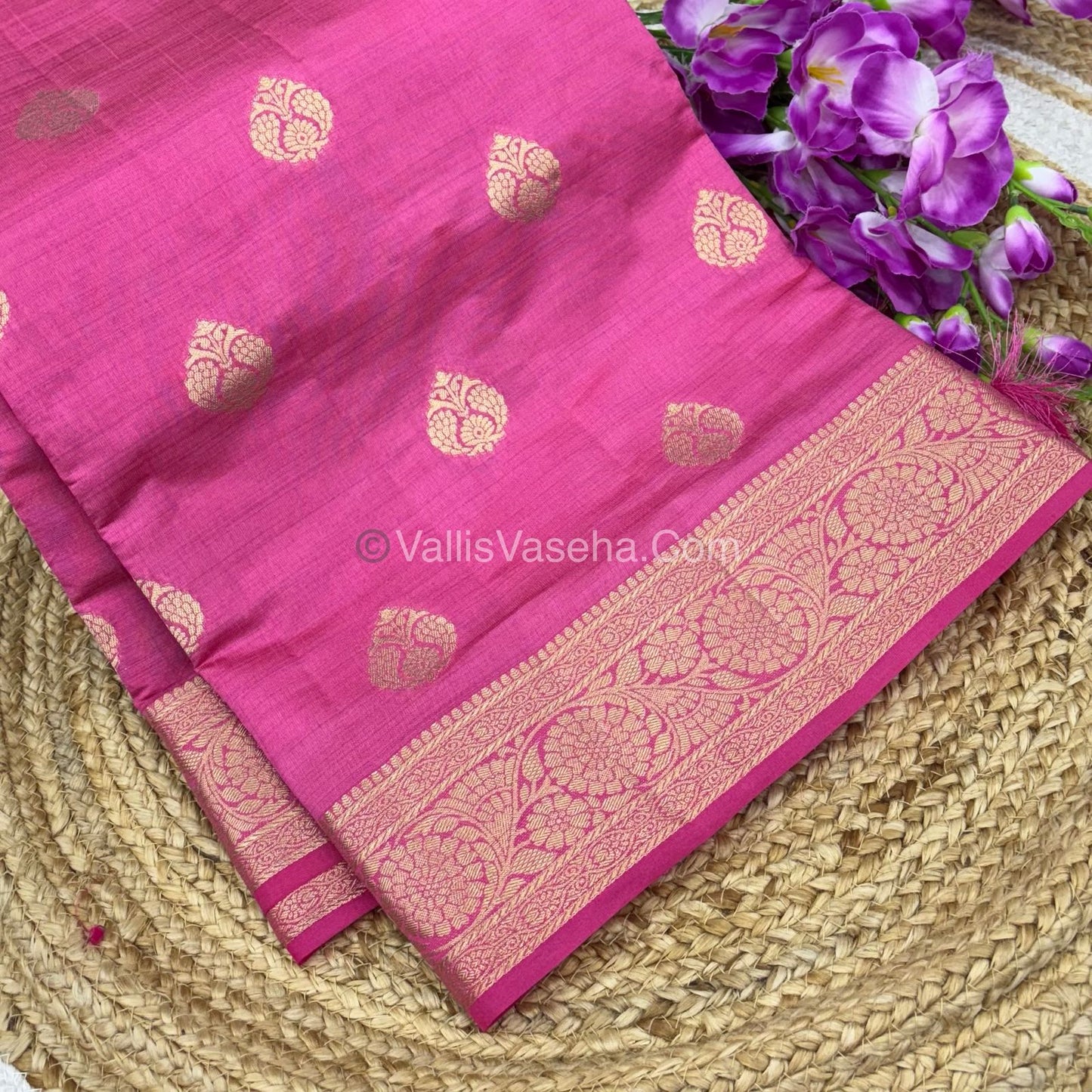 Semi Tussar Silk - Grand Pallu  - Baby Pink Shade - VVSTS029