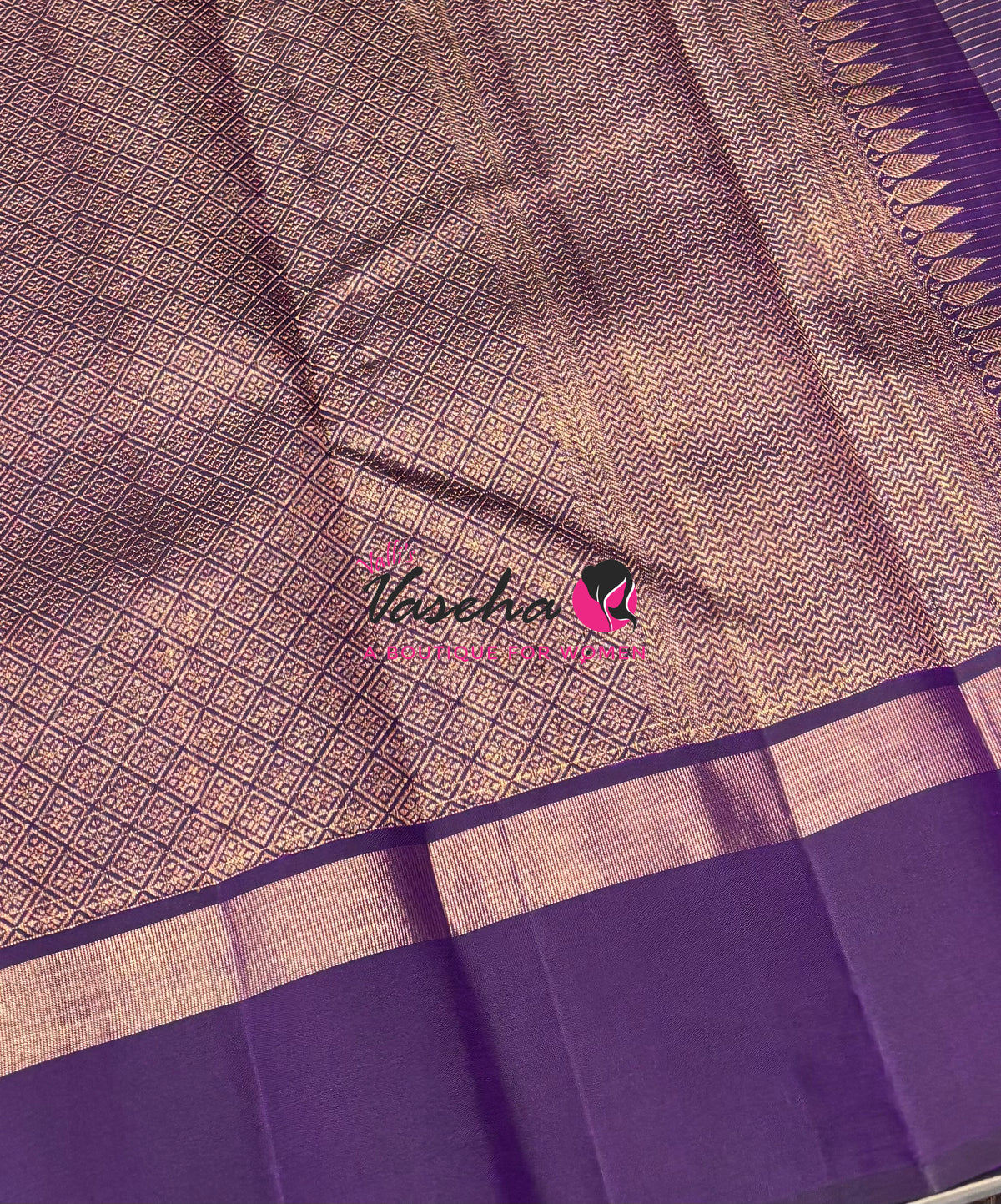 Pure Kanchipuram Silk Saree - Purple Shade - VVPS100
