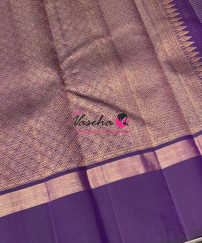 Pure Kanchipuram Silk Saree - Purple Shade - VVPS100