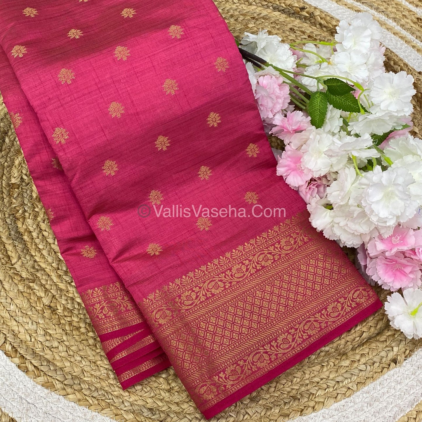 Semi Tussar Silk  - Dark Peach Shade - VVSTS014