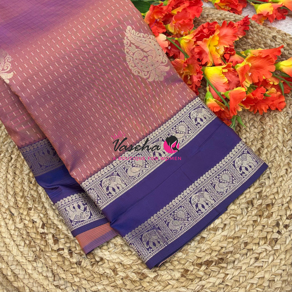 Semi Soft Silk - Onion Pink With Purple - VVSSS038