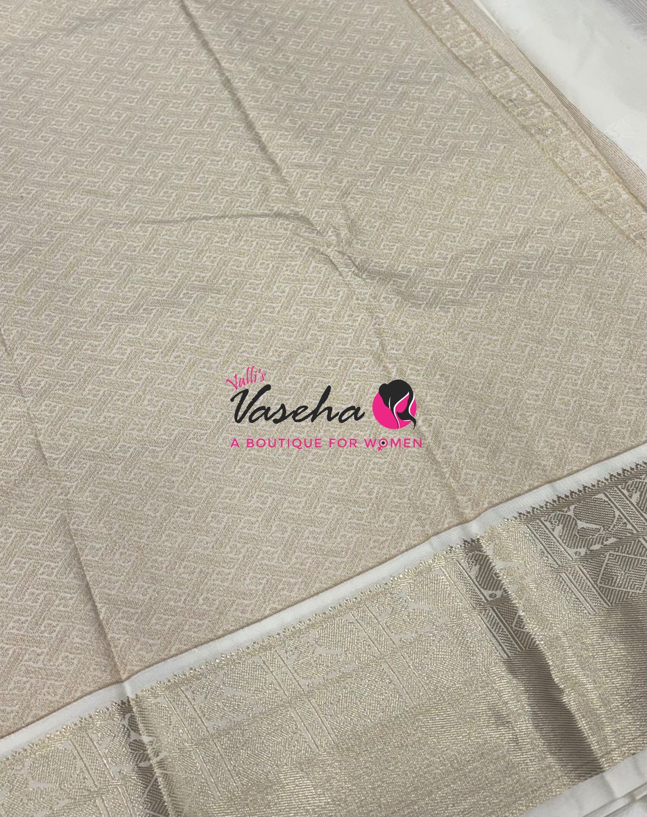 Semi Kanchi Silk  - Yellow & Cream - VVSKS007