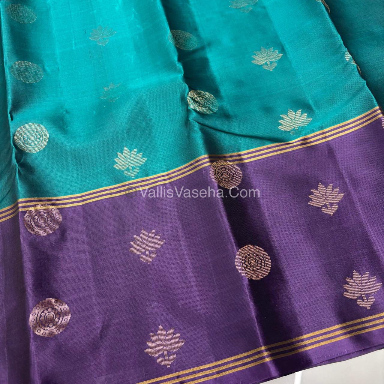 Half Mix - Pure Soft Silk Saree - Long Retta Petta Border with Butta - VVPSS050