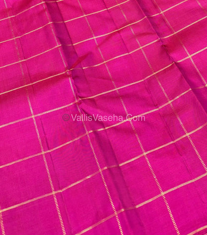 Pure Kanchipuram Silk Saree - Pazhum Pazhamum Checks - VVPS006
