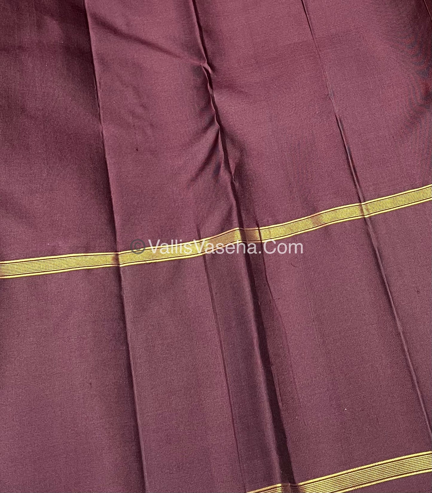Pure Kanchipuram Silk Saree - Rust Orange With Wine Brown Shade  - VVPS022