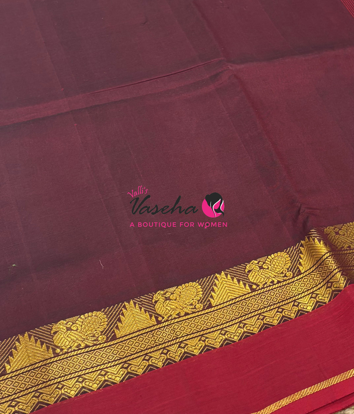 Pure Silk Cotton Saree - Maroon & Red Shade - VVPSC016