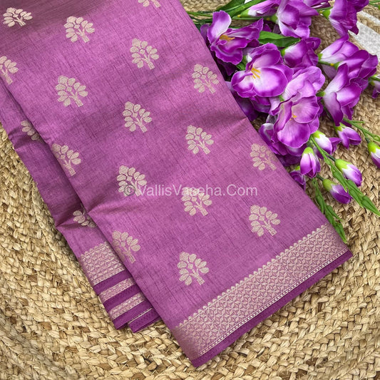 Semi Tussar Silk Saree - Onion Pink Shade - VVSTS009