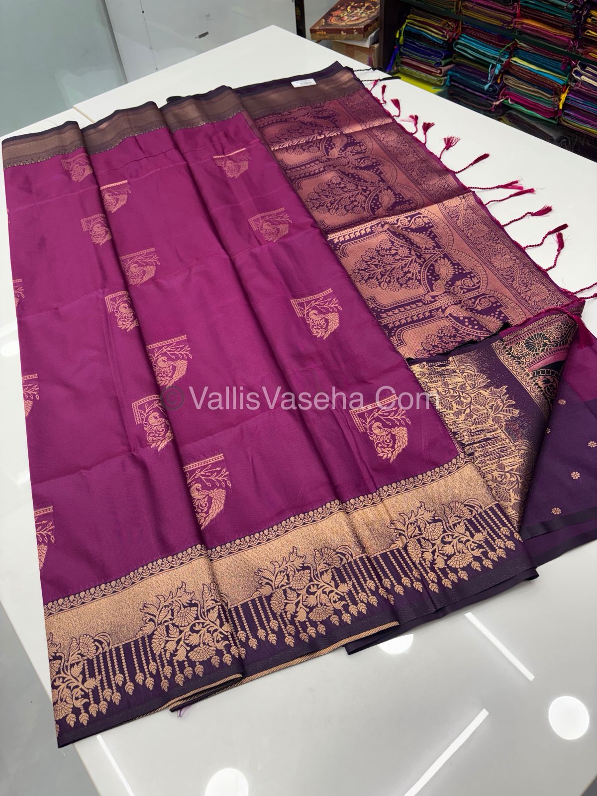 Semi Soft Silk - Purple With Violent Shade -VVSSS030 - 5