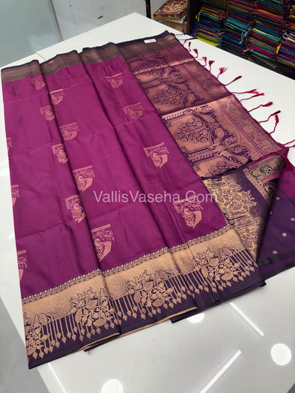 Semi Soft Silk - Purple With Violent Shade -VVSSS030 - 5
