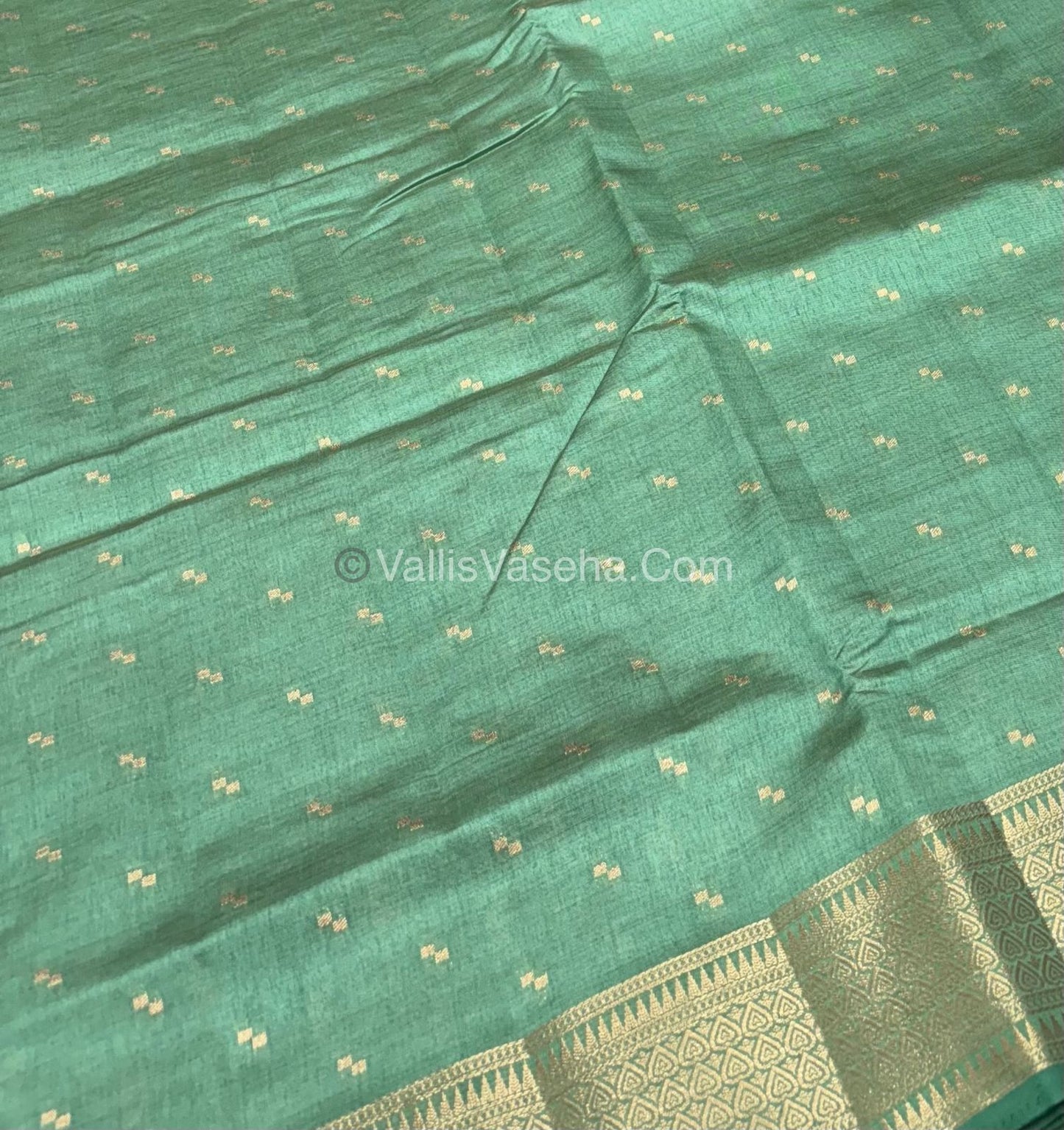 Semi Tussar Silk - Grand Pallu  -Pastel Green Shade - VVSTS020