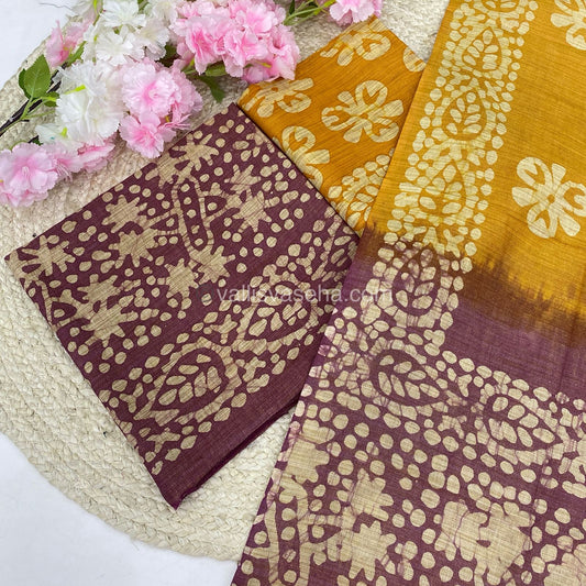 Unstitched Salwar Material- Baswada Batick Printed Silk - VVUSM005