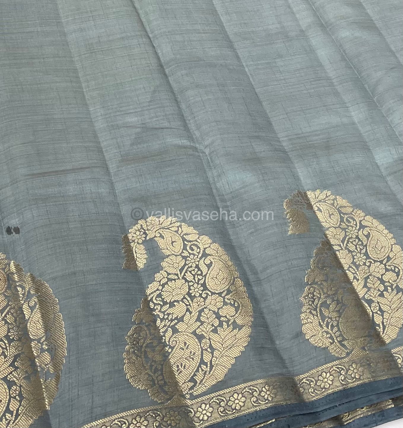 Semi Tussar Silk - Grey Shade - VVSTS002