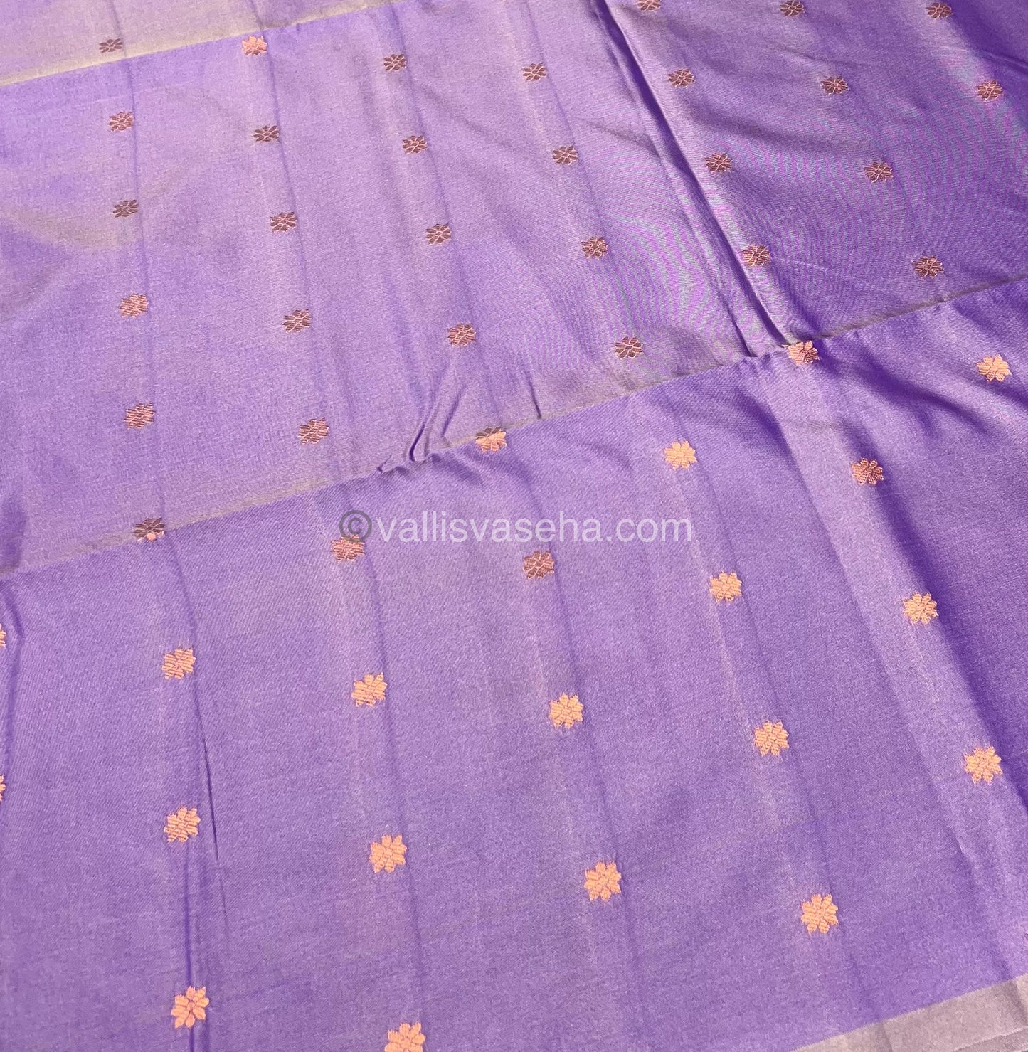 Semi Soft Silk - Border less -Creamish Lavender Shade -VVSSS007