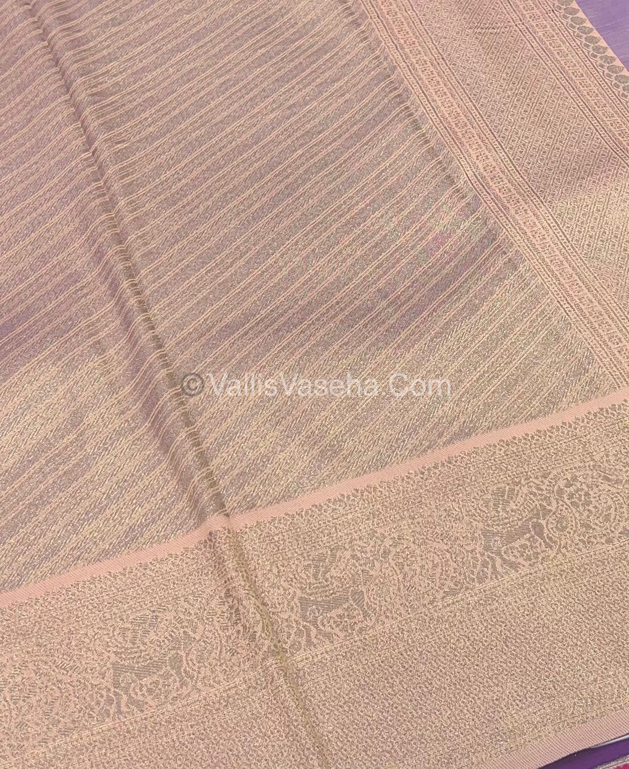 Semi Kanchi Silk - Purplish Pink & Light Peach Shade  - VVSKS004