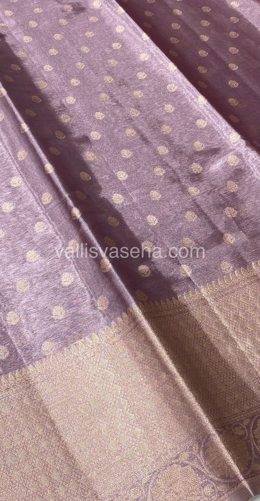 Semi Bridal Tissue Sarees - Light Lilac mixed Pink Shade - VVSBT002